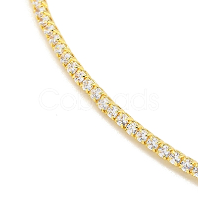Rack Plating Brass Pave Clear Cubic Zirconia Round Ball Choker Necklaces NJEW-A031-02-01G-1