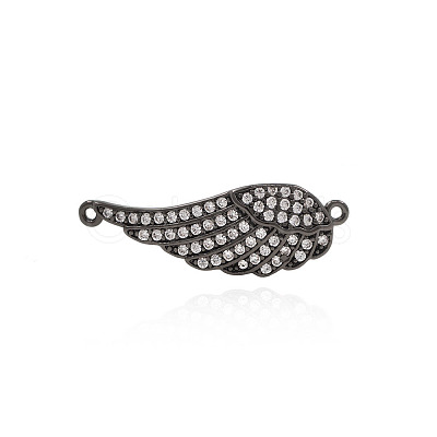 Brass Micro Pave Cubic Zirconia Links Connector Charms KK-WH0081-94B-1