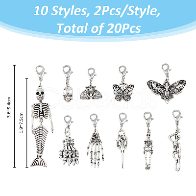 Skull Alloy Replacement Zipper Sliders HJEW-FH00006-1