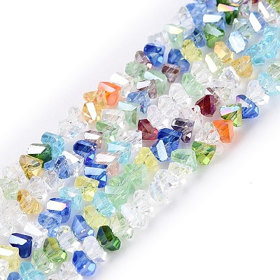 Electroplate Transparent Glass Beads Strands EGLA-Q139-01A-A29-1