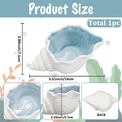 Ocean-themed Ceramic Jewelry Plate AJEW-WH20033-01B-1