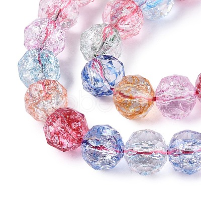 Crackle Transparent Glass Beads Strands GLAA-N063-10mm-01-1
