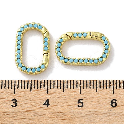 Rack Plated Brass Micro Pave Cubic Zirconia Clasps X-KK-Z039-06A-G-1