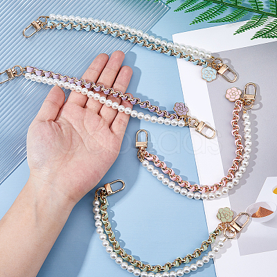 4Pcs 4 Colors ABS & Iron & Alloy & PU Leather Handbag Chain Straps FIND-HS0001-36A-1