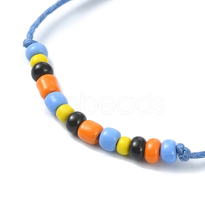 Glass Seed Braided Bead Braclet BJEW-JB09781-1
