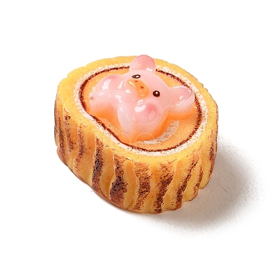 Cute Pig Theme Resin Imitation Food Decoden Cabochons RESI-U0003-02D-1