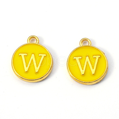 Golden Plated Alloy Enamel Charms X-ENAM-S118-09W-1
