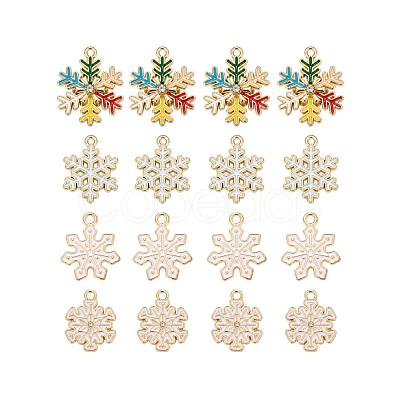 24Pcs 4 Style Alloy Enamel Pendants FIND-LS0001-10-NR-1