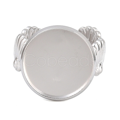 Shell Shape 304 Stainless Steel Cuff Ring Components SA-CBA098D-03P-E-1