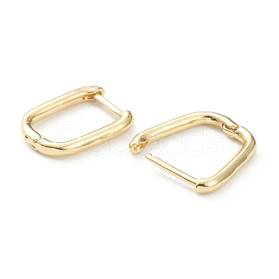 Brass Huggie Hoop Earrings EJEW-P189-01G-1