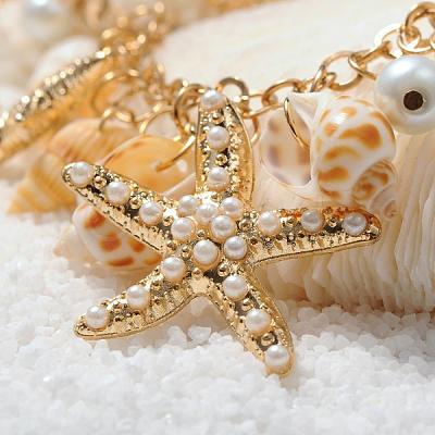 Trendy Shell Bib Beach Necklaces NJEW-PH0001-01-1