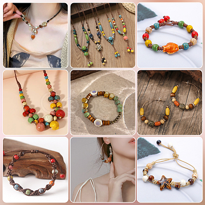 120Pcs Handmade Porcelain Beads PORC-LT0001-13B-1