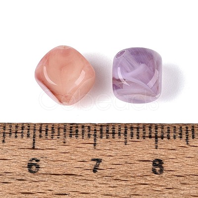 Two Tone Opaque Acrylic Beads OACR-Q205-03-1