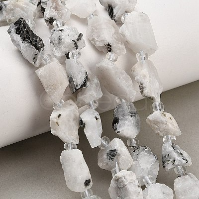 Raw Rough Natural Tourmalinated Quartz Beads Strands GG-CBA0B77-A13-01-1