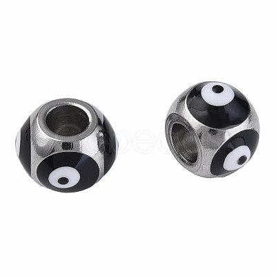 201 Stainless Steel Enamel Beads STAS-N087-59-05P-1