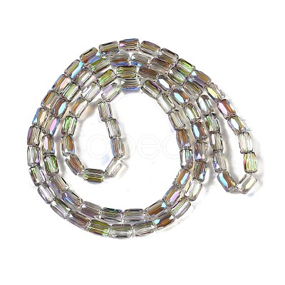 Electroplate Glass Beads Strands GLAA-Q101-02A-HP03-1