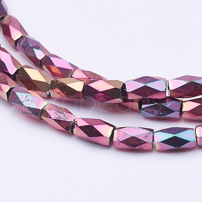 Electroplate Transparent Glass Beads Strands EGLA-E046-F09-1