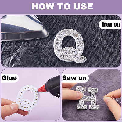 Alphabet Resin Rhinestone Patches DIY-GF0009-18A-1