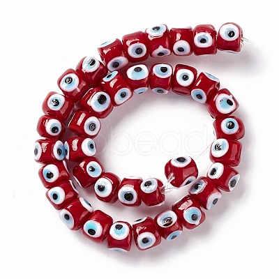 Handmade Evil Eye Lampwork Beads Strands LAMP-F024-01B-02-1