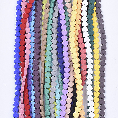 Spray Painted Non-magnetic Synthetic Hematite Beads Strands G-T124-34A-1