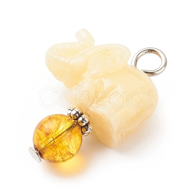 Opaque Resin and Natural Mixed Stone Pendants PALLOY-JF01765-02-1