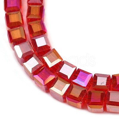 Electroplate Transparent Glass Beads Strands EGLA-B011-07A-AB04-1