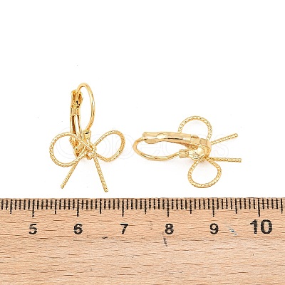 Bowknot Brass Leverback Earrings EJEW-A150-04A-G-1