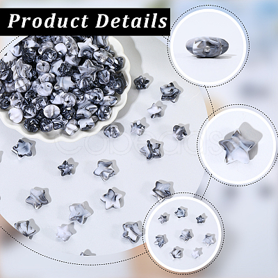 300Pcs 2 Styles Acrylic Beads OACR-PA0001-72-1