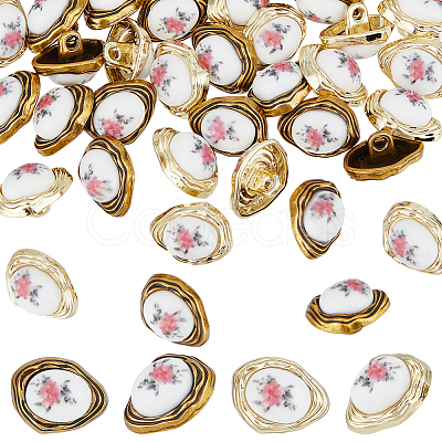 32Pcs 2 Colors Alloy Buttons FIND-OC0013-32-1