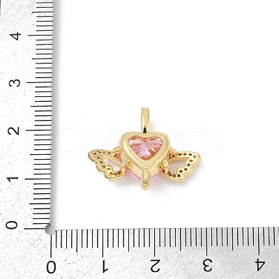 Brass Micro Pave Clear Cubic Zirconia Pendants KK-R213-20G-1