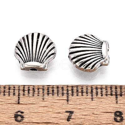 Tibetan Style Textured Alloy Beads TIBEB-T004-01AS-1