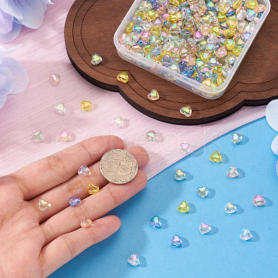 250Pcs 5 Colors Transparent Acrylic Beads TACR-TA0001-82-1