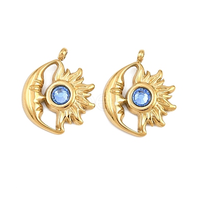 304 Stainless Steel Rhinestone Pendants STAS-Z166-24G-03-1