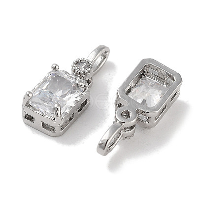 Brass Micro Pave Cubic Zirconia Pendants KK-C051-54P-02-1