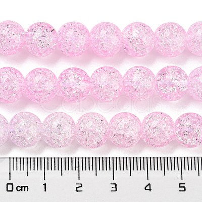 Spray Painted Crackle Glass Beads Strands DGLA-C002-10mm-03-1