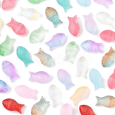 50Pcs Transparent Spray Painted Glass Beads GLAA-FS0002-06H-1