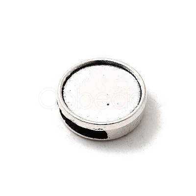 Tibetan Style Alloy Slide Charms Cabochon Settings X-PALLOY-Q341-04AS-LF-1