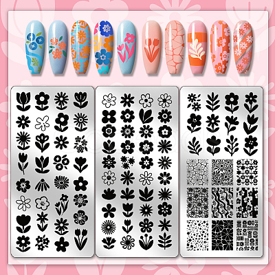 Stainless Steel DIY Nail Art Templates MRMJ-WH0092-165-1