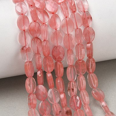 Synthetic Cherry Quartz Glass Beads Strands G-H349-A01-27-1