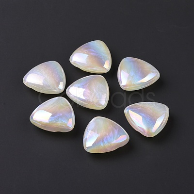 Rainbow Iridescent Plating Acrylic Beads OACR-A010-11E-1