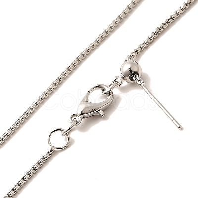 1.5mm Rack Plating Brass Box Chain Adjustable Slider Necklaces for Women Men MAK-L044-05P-1