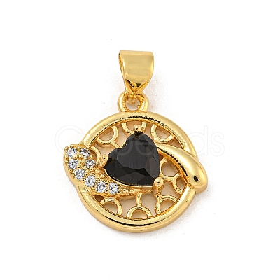 Rack Plating Brass Micro Pave Cubic Zirconia Pendants KK-G513-23A-03G-1