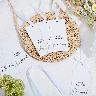 24Pcs 2 Sets Paper Seat Reserved Sign Hanging AJEW-CN0006-21A-1
