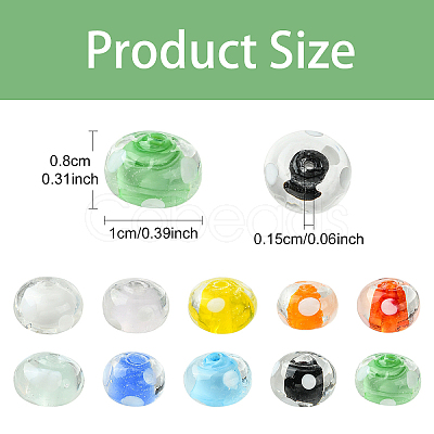 10Pcs Handmade Lampwork Beads LAMP-YW0001-96A-1