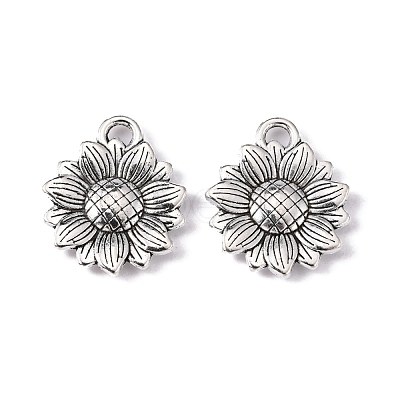 Sunflower Tibetan Style Alloy Pendants X-TIBEP-R344-35AS-LF-1