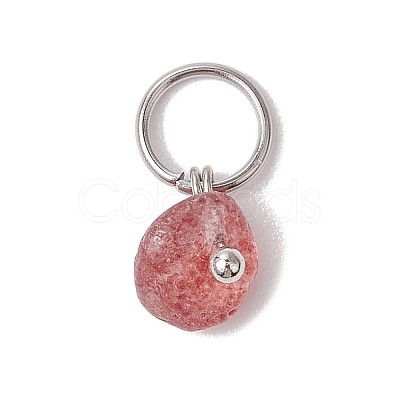 30Pcs 30 Styles Natural & Synthetic Mixed Gemstone Chip Charms PALLOY-JF02874-01-1