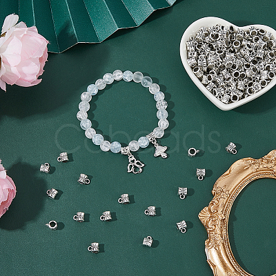 200Pcs Tibetan Style Alloy Tube Bails FIND-DC0005-76-1
