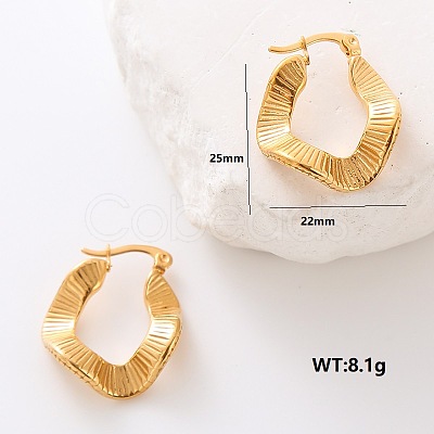 Stainless Steel Wave Hoop Earrings CQ6723-7-1
