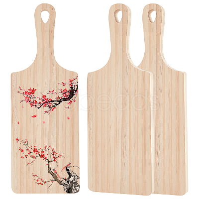 Pine Wooden Cutting Board with Handle AJEW-WH0250-93A-1