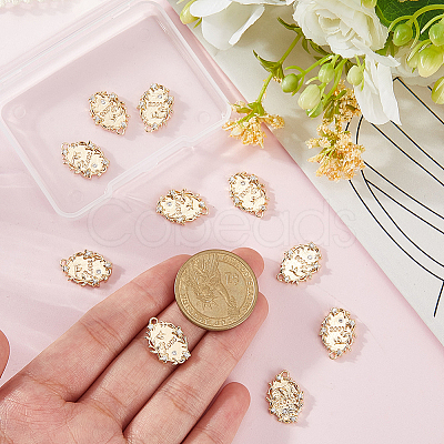 10Pc Valentine's Day Brass Micro Pave Clear Cubic Zirconia Pendants KK-BBC0023-75-1